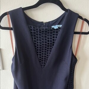 ANTONIO MELANI | Size 6 Womens Navy Embroidered Dress Knee Length Cocktail Party